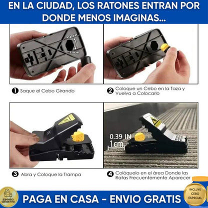 ANTIRAT™ La forma más rápida y segura de eliminar roedores en casa (PACK x5)