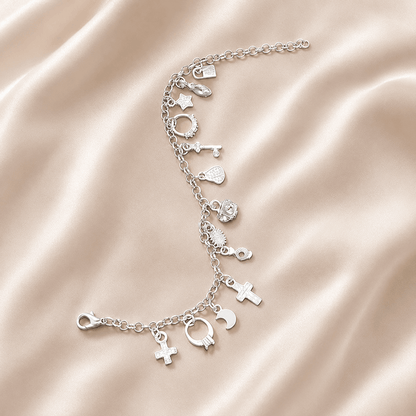 Amatista™ — Pulsera de Plata 925 con 13 Amuletos (2x1 Limitado) Rep