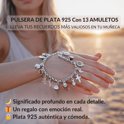 Upsell Amatista™ — Pulsera de Plata 925 con 13 Amuletos