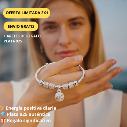 Llamador de Ángeles™ — Pulsera de Plata 925 regulable  (2x1 Limitado + aretes de regalo)